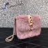 Valentino Rockstud Fur Bag 21cm pink